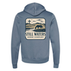Still Waters Horse Co Black Hoodie Steel Blue Logo