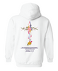 Chrissy Crushes Cancer Hooded Sweatshirt White Back