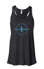 Pole Body Racerback Tank Black with Blue Logo