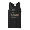 Let's Go Running Retro Tank Black and Rainbow