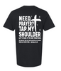 True North Church - Need a Prayer? Black T-Shirt Back Image