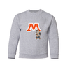 Moorhead Schools M and Spuddy Youth Crewneck Sport Grey