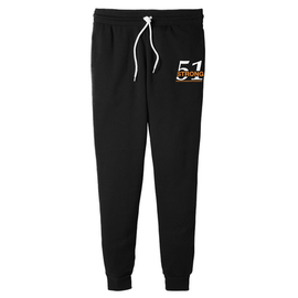 51 Strong | Unisex Joggers - Black, White/Orange Logo