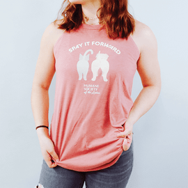 Humane Society of the Lakes Spay it Forward High Neck Tank Blush Frost 1