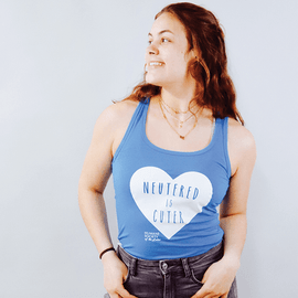 Humane Society of the Lakes Neutered is Cuter Fitted Ladies Tank Turquoise 1