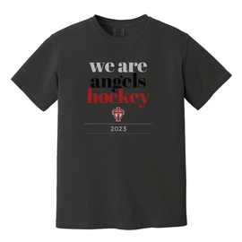 Graphite Stacked Logo Angels Hockey | Comfort Colors Short Sleeve Tee