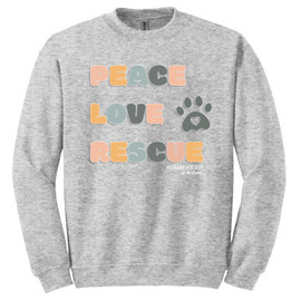Humane Society of the Lakes Peace Love Rescue Crewneck