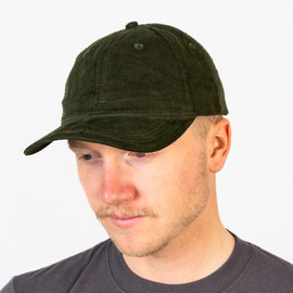 Embroidered Corduroy Dad Cap in olive green
