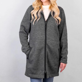 Full length ladies custom embroidered double zip sweater for Fargo or Moorhead custom embroidery