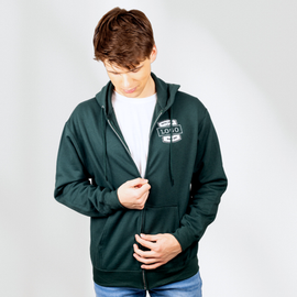 Staple Custom Port and Company Black Hooded Sweatshirt Model