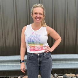 Fargo Theatre Sign Pride Cropped Tank