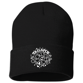 Tailspin | Embroidered Cuffed Beanie White Logo