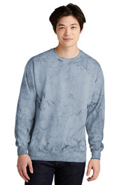 Comfort Colors® Color Blast Crewneck Sweatshirt on a model 