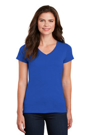 Gildan® Women's Heavy Cotton™ 100% Cotton V-Neck T-Shirt model front