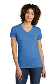 Allmade ® Women's Tri-Blend V-Neck Tee model front