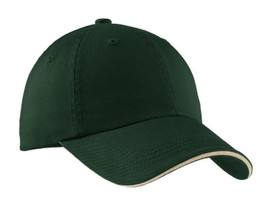 Port Authority® Sandwich Bill Cap with Striped Closure front