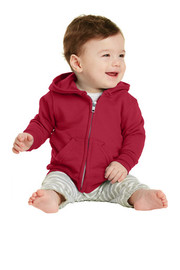 Port & Company® Infant Core Fleece Full-Zip Hooded Sweatshirt model front