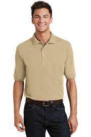 Port Authority® Heavyweight Cotton Pique Polo with Pocket front