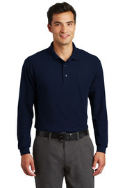 Port Authority® Long Sleeve Silk Touch™ Polo with Pocket front