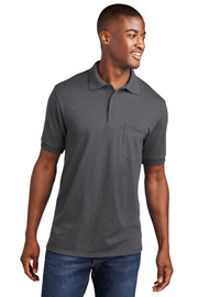 Port & Company® Core Blend Jersey Knit Pocket Polo model front