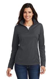 Port Authority® Women's Pinpoint Mesh 1/2-Zip model front