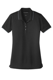 Port Authority® Women's Dry Zone® UV Micro-Mesh Tipped Polo  Tipping on the collar and cuffs gives our durable, value-priced favorite a fresh look. Designed to perform, this moisture-wicking, breathable mesh polo also resists UV rays and snags. Colors coordinate with our Core Classic Pique Polos and Carefree Poplin Shirts for seamless team uniforming. 4.6-ounce, 100% polyester double knit pique  UPF rating of 30 Tag-free label Flat knit collar 3-button placket with pearlized, dyed-to-match buttons Open hem sleeves Side vents Due to the nature of 100% polyester performance fabrics, special care must be taken throughout the printing process.