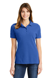 Port & Company® Ladies Combed Ring Spun Pique Polo model front