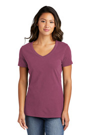 Port & Company® Women's Beach Wash® Garment-Dyed V-Neck Tee model front