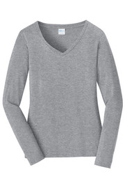 Port & Company® Women's Long Sleeve  V-Neck