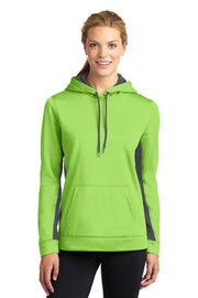 Sport-Tek® Women's Sport-Wick® Fleece Colorblock Hooded Pullover model front