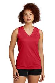 Sport-Tek® Women's Sleeveless PosiCharge® Competitor™ V-Neck Tee model front