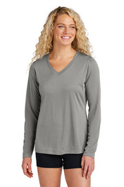 Sport-Tek® Women's Long Sleeve PosiCharge® Competitor™ V-Neck Tee model front