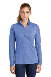 Sport-Tek ® Women's PosiCharge ® Tri-Blend Wicking 1/4-Zip Pullover model front