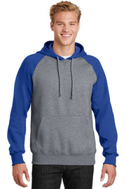 Sport-Tek® Raglan Colorblock Pullover Hooded Sweatshirt model front