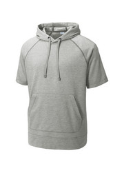 Sport-Tek ® PosiCharge ® Tri-Blend Wicking Fleece Short Sleeve Hooded Pullover front