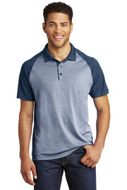 Sport-Tek ® PosiCharge ® RacerMesh ® Raglan Heather Block Polo model front