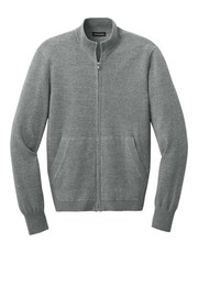 Grey flatlay of Port Authority® Easy Care Full-Zip Sweater