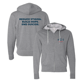 463 Foundation Full Zip Hoodie Gunmetal Heather Front and Back