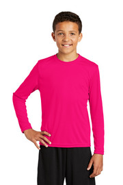 Sport Tek Long Sleeve Youth Tee model front view