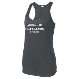 Flatlands Cycling Club | Women's PosiCharge Racerback Tank Iron Grey