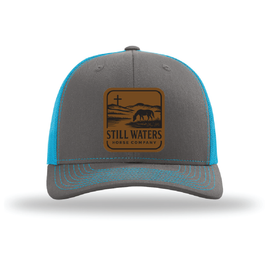 Still Waters Horse Co. Adult Hat Charcoal Neon Blue