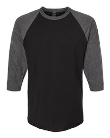 Tultex Style 245 - Black/ Heather Charcoal - Front View