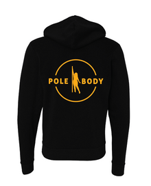 Pole Body Full-Zip Hooded Sweatshirt Black Back