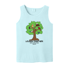 Amped School of Music Louder Together Adult Tank Top Chambray Front