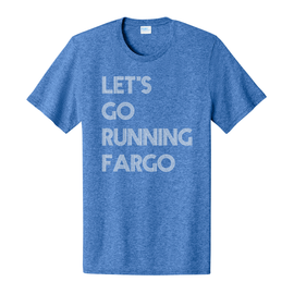 Let's Go Running Retro Tee Royal Heather and White