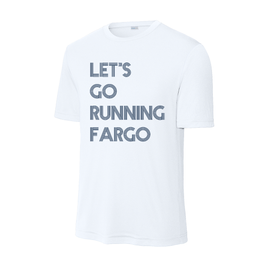 Let's Go Running Retro Active Tee White and Blue