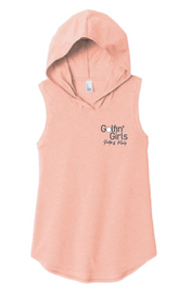 Golfin' for the Girls Sleeveless Hoodie Heathered Dusty Peach