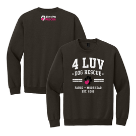 4 Luv of Dog Athletic Crewneck Dark Chocolate