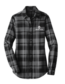 Applied Digital Women's Plaid Flannel Tunic Grey/Black