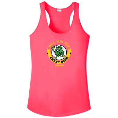 Coral Shock Will Run For Craft Beer | Ladies Racerback Running Tank